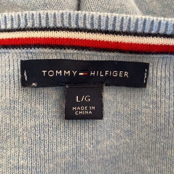 Tommy Hilfiger Cold Shoulder Long Sleeve Blue Sweater - Picture 5 of 5